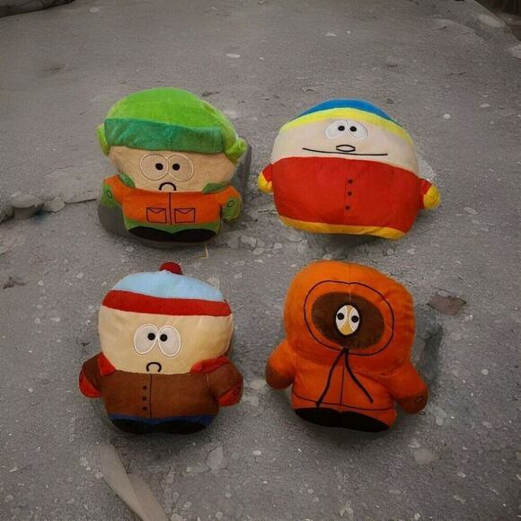 Set of 4 South Park 8" Plush Dolls KYLE, KENNY, CARTMAN, & STAN - Picture 1 of 6